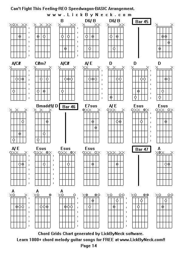 Chord Grids Chart of chord melody fingerstyle guitar song-Can't Fight This Feeling-REO Speedwagon-BASIC Arrangement,generated by LickByNeck software.